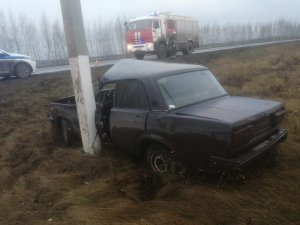 В Краснинском районе пострадал водитель съехавшего к кювет ВАЗа